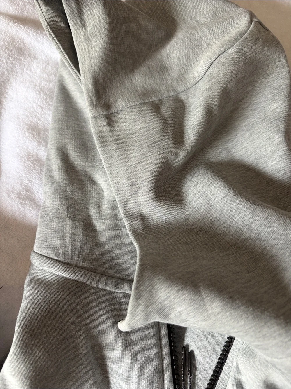 Nike Boys Grey Hoodie Jacket with Black Trim Nike tech
